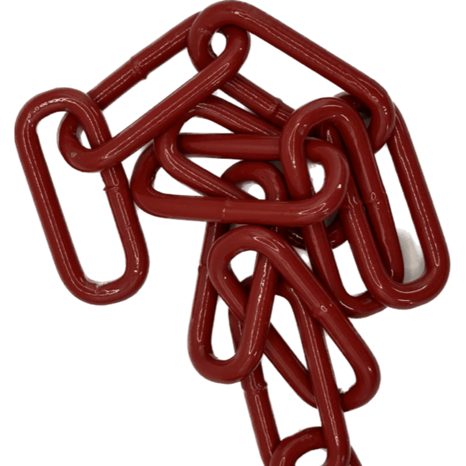 6 x 42 Welded Chain - Red Powder Coated by the metre (maximum length 5m)